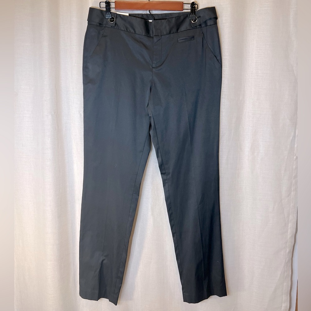 NWT Calvin Klein Black Satin Skinny Pants Womens Size 12x33